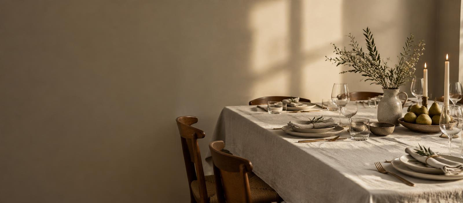A mesa posta que reúne a família